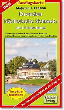 Ausflugskarte Dresden, Sächsische Schweiz und Umgebung