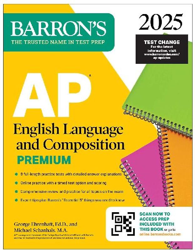 AP English Language and Composition Premium, 2025: Prep Book with 8 Practice Tests + Comprehensive Review + Online Practice