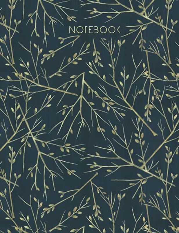 Golden Floral Notebook PAPERBACK - Size (8.5 x 11 inches) 120 Pages: Lined Paper: Notebook for writing notes, feelings, notes, self care routine, ... and spirituality (Floral Notebooks Lined)