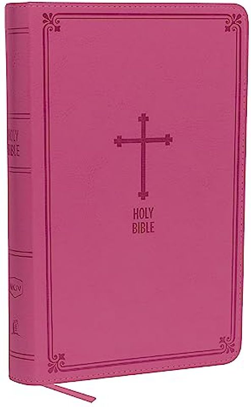 NKJV, Deluxe Gift Bible, Imitation Leather, Pink, Red Letter Edition