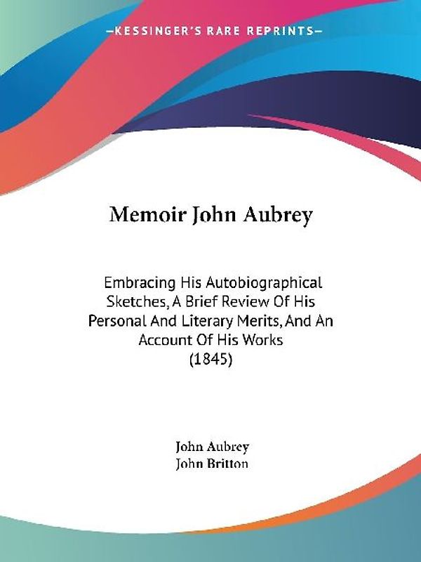 Memoir John Aubrey
