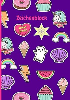 Zeichenblock Kinder: A4 | 100 Leere Seiten, 90 g/m² Hochwertiges papier | Skizzenblock, Skizzenbuch, Zeichenbuch | Einhorn