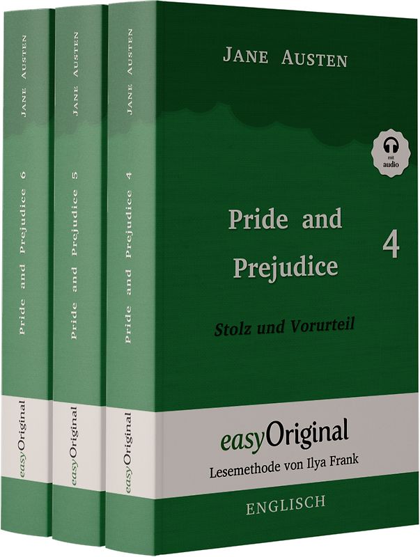 Pride and Prejudice / Stolz und Vorurteil - Teile 4-6 Softcover (Buch + 3 MP3 Audio-CD) - Lesemethode von Ilya Frank - Zweisprachige Ausgabe Englisch-Deutsch