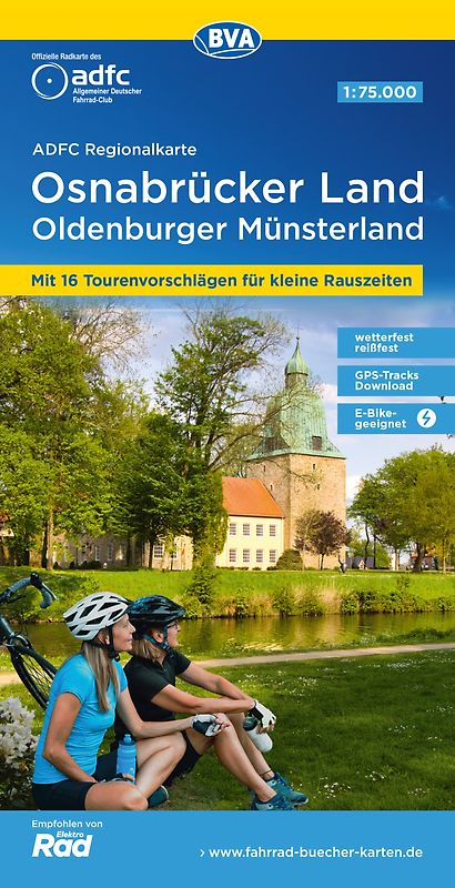 BVA ADFC Regionalkarte Osnabrücker Land /Oldenburger Münsterland, mit Knotenpunkten 1:75.000