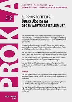 Surplus Society – »Überflüssige« im Gegenwartskapitalismus