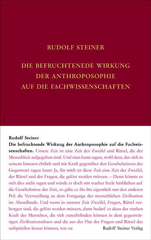 Die befruchtende Wirkung der Anthroposophie auf die Fachwissenschaften