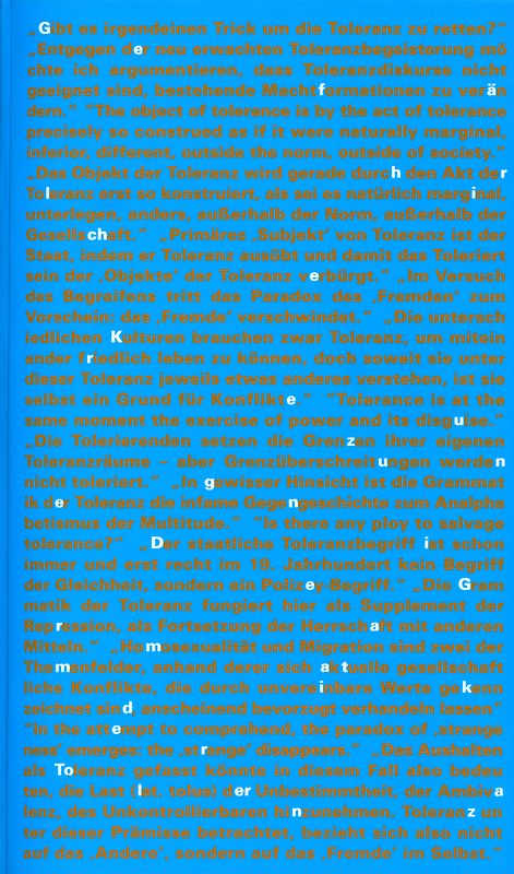 Handbuch der Gefährlichen Kreuzungen. Die Grammatik der Toleranz