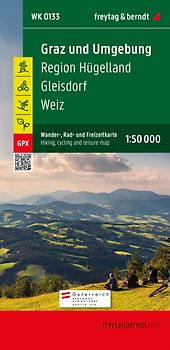freytag & berndt Wanderkarte WK 0133 Graz und Umgebung, Region Hügelland-Schöcklland - Gleisdorf - Weiz - Raabklamm 1:50.000