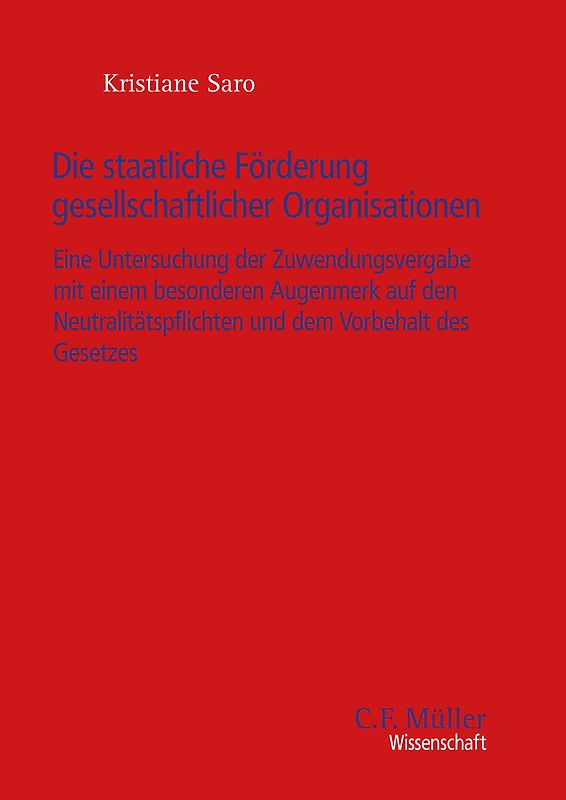 Die staatliche Förderung gesellschaftlicher Organisationen