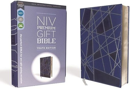 Niv, Premium Gift Bible, Youth Edition, Leathersoft, Blue, Red Letter Edition, Comfort Print