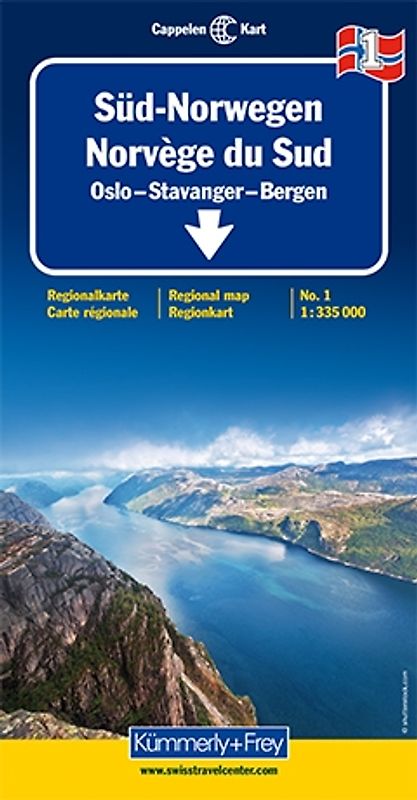 Süd-Norwegen Nr. 01 Regionalkarte Norwegen 1:335 000