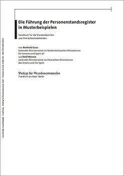 Die Führung der Personenstandsregister in Musterbeispielen