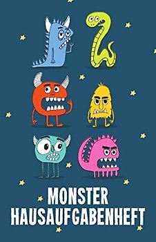 Monster Hausaufgabenheft: mit grünem Monster ca. A5, für 1 komplettes Schuljahr