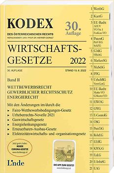KODEX Wirtschaftsgesetze Band II 2022