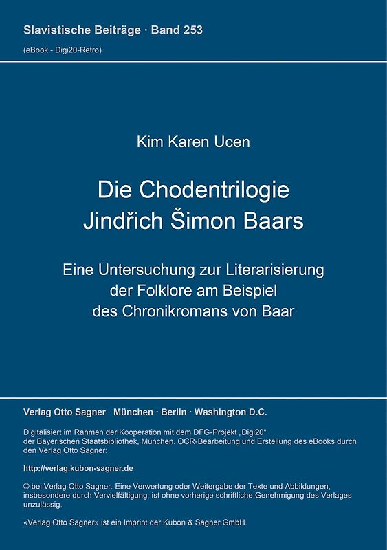 Die Chodentrilogie Jindřich Šimon Baars