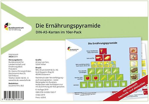 Die Ernährungspyramide - DIN-A5-Karten im 10er-Pack