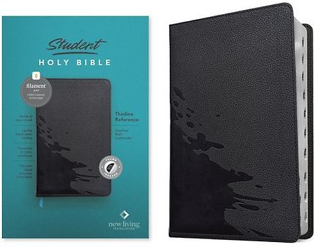 NLT Student Bible, Thinline Reference, Filament Enabled (Leatherlike, Overflow Black, Indexed, Red Letter)