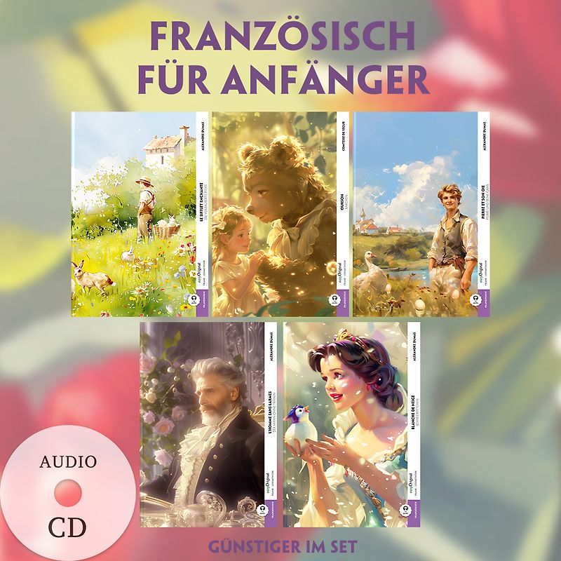 Französisch für Anfänger (5 Bücher + Audio-CDs) - Frank-Lesemethode - Kommentierte zweisprachige Ausgabe Französisch-Deutsch