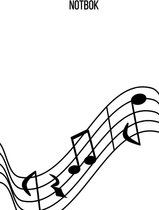 Notbok: DIN A4 notlinjebok | 100 sidor med 12 notlinjer / system per ark | Papper 90g/m² | Musikbok med notlinjer