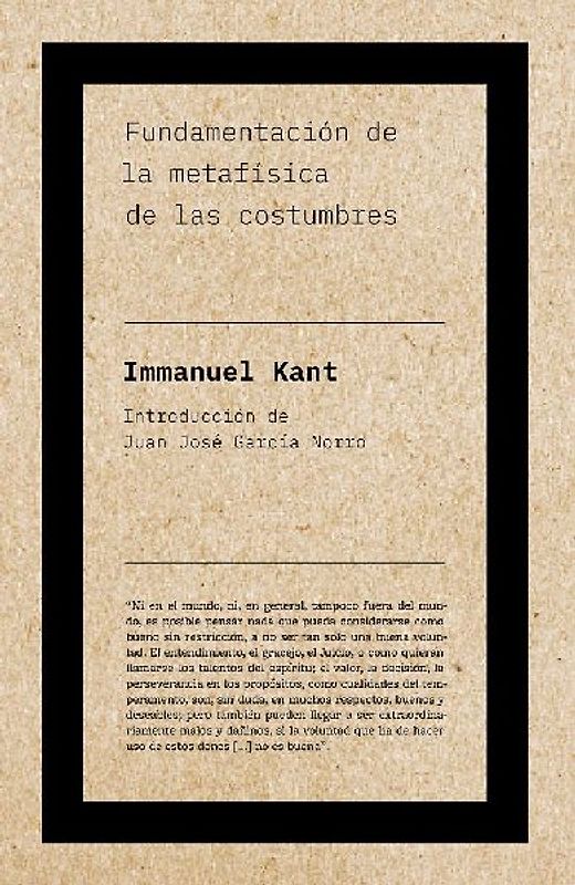 Fundamentación de la metafísica de las costumbres