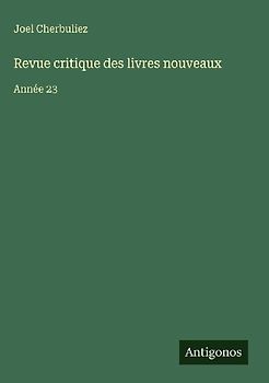 Revue critique des livres nouveaux
