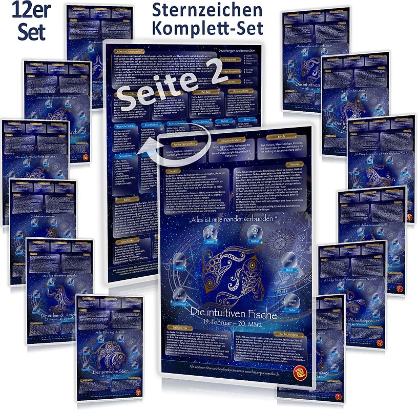 [12er] Sternzeichen Premium-Set für tiefere Menschenkenntnis und persönliche Einsichten
