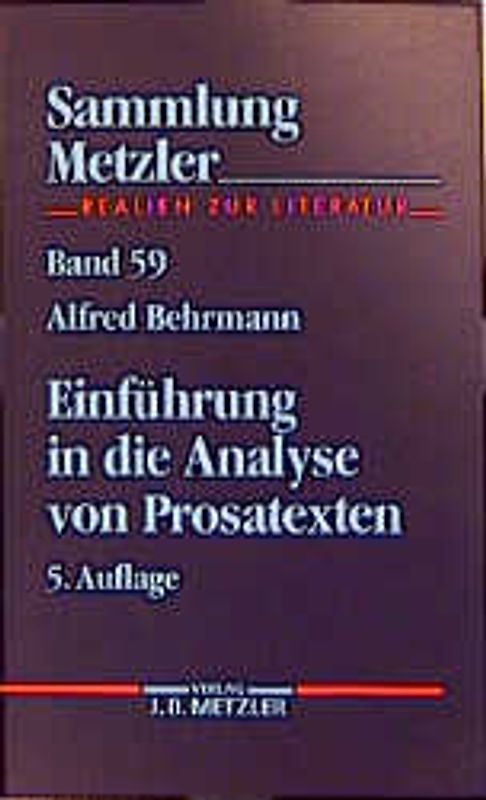 Einführung in die Analyse von Prosatexten