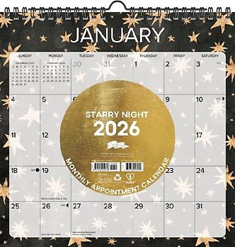 Starry Night 2026 12 X 12 Spiral Wall Calendar