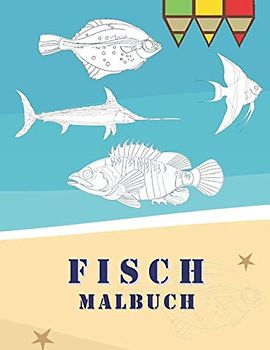 Fisch Malbuch: Unterwasser Malbuch | Fischliebhaber Geschenke | einseitige Malvorlagen