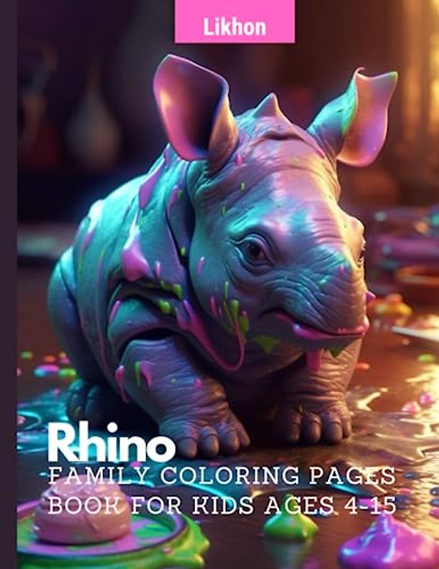 Likhon Rhino Family Coloring Pages Book for Kids Ages 4-15