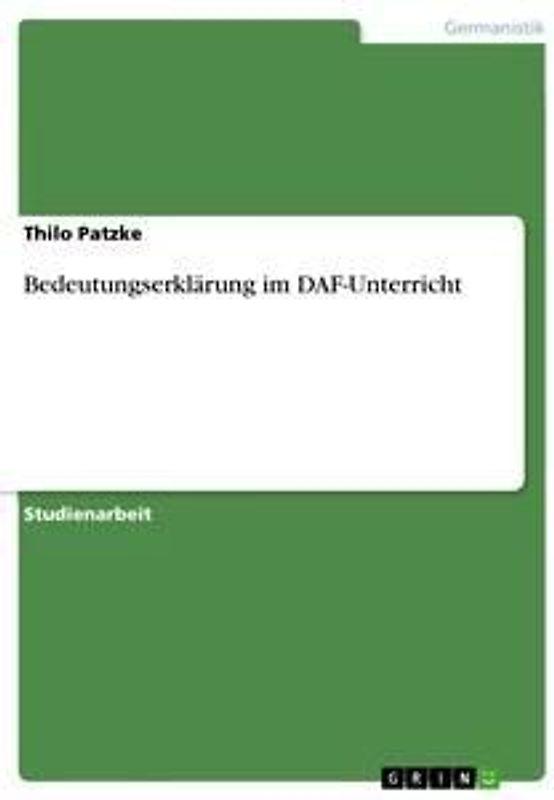 Bedeutungserklärung im DAF-Unterricht