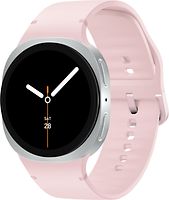Samsung Galaxy Watch8 40 mm aluminium kast silver op Sport Band M/L pink [Wi-Fi + 4G]