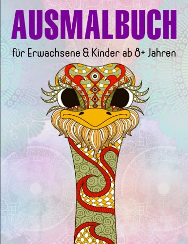 Ausmalbuch für Erwachsene & Kinder ab 8+ Jahren | mit 50 Tiermotiven - Anti-Stress-Wirkung: 50 Wunderschöne Malvorlagen Tiermandalas für ... viele mehr!) | Über 50 Verschiedene Motive