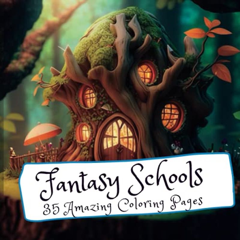 Fantasy Fairy School : 35 amazing coloring pages: Color in the fantasy schools we wished we'd gone to as kids
