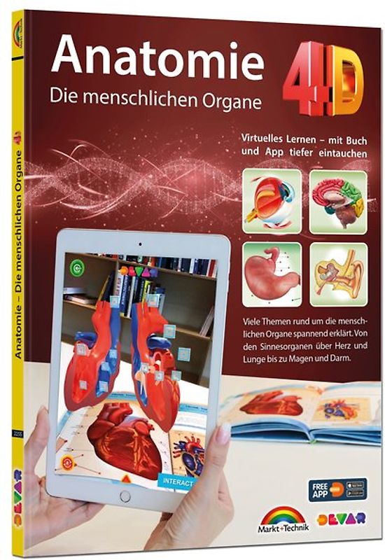 Anatomie 4D - die menschlichen Organe mit APP zum virtuellen Rundgang