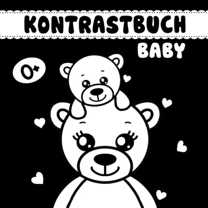 Kontrastbuch Baby: Baby Buch ab 0 Monate | Schwarz Weiß Buch Baby | Schwarz Weiß Bilder zur visuellen Stimulation für Neugeborene, ab 0 Monate