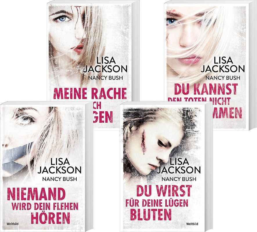 Niemand wird dein Flehen hören / Du wirst für deine Lügen bluten / Meine Rache wird dich jagen / Du kannst den Toten nicht entkommen - Lisa Jackson & Nancy Bush [Taschenbuch, Weltbild, 4 Bände]