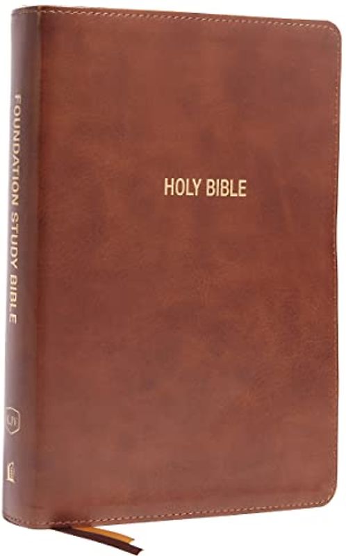 KJV, Foundation Study Bible, Large Print, Leathersoft, Brown, Red Letter, Comfort Print