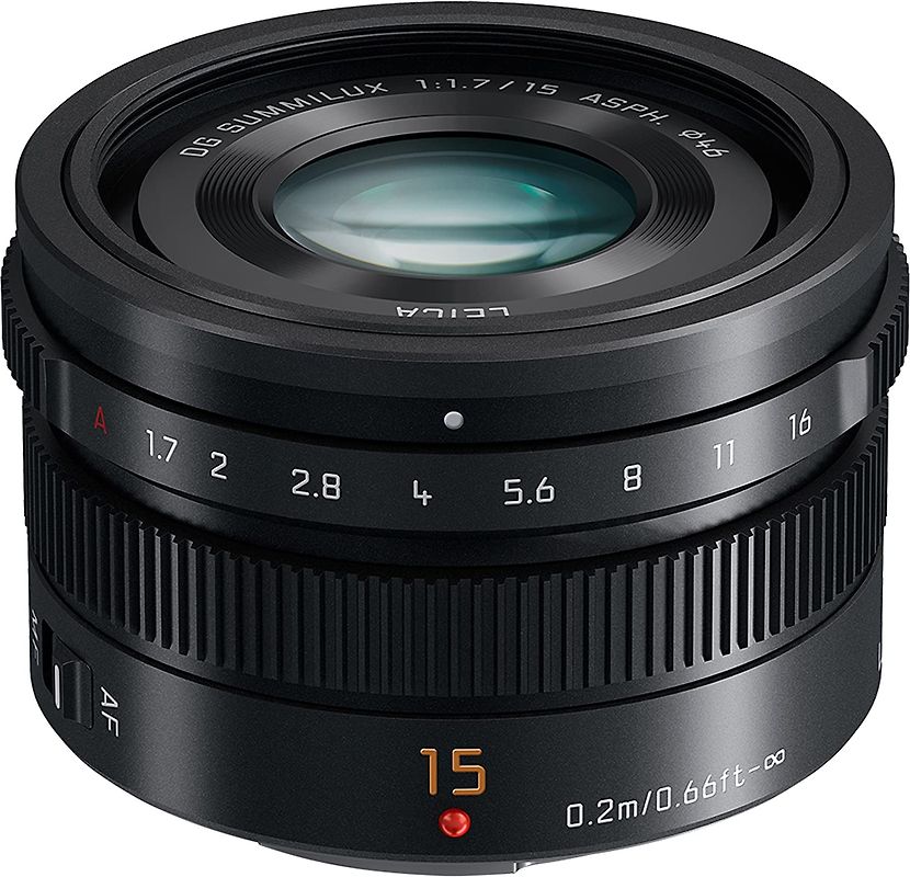 Panasonic Leica DG Summilux 15 mm F1.7 ASPH. 46 mm Objectif (adapté à Micro Four Thirds) noir