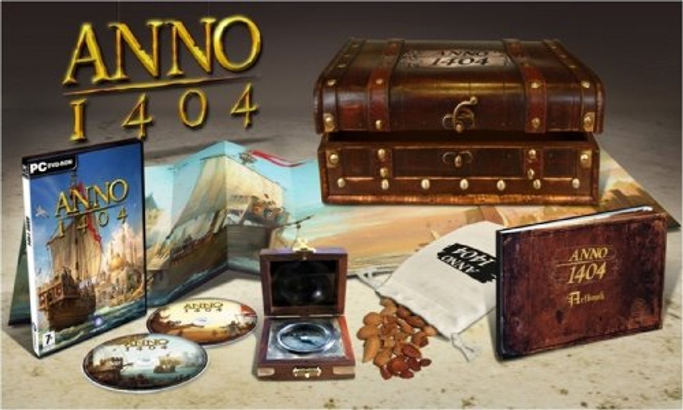 Anno 1404 [Collectors Edition inkl. Holzkiste, Säckchen mit Mandelnsamen, Artbook, Kompass, DVD, Poster, Internationale Version] PC Spiele