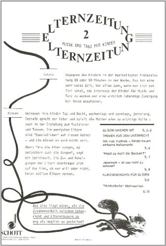 Der Musikater. (1. Halbjahr). Elternzeitung.