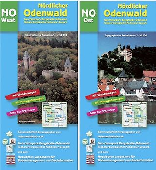 "Topographische Freizeitkarten 1:50000 Hessen. Sonderblattschnitte... / Nördlicher Odenwald (West+Ost) TF 50