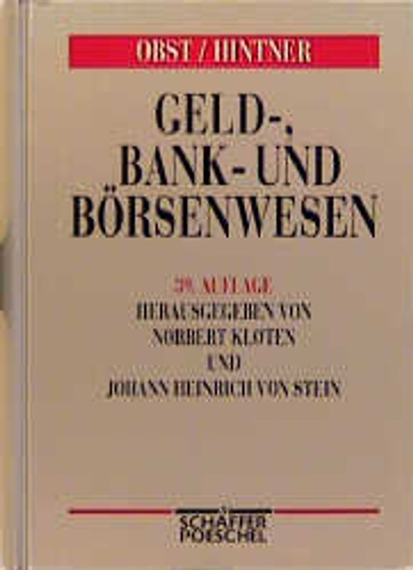 Geld-, Bank- und Börsenwesen. Ein Handbuch