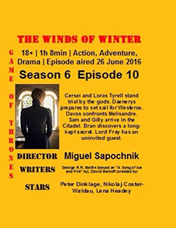 Game of Thrones The Winds of Winter ( Big Size Notebook ) (Library and Home Decaration - School and College – Coffee Tea Table – Girlfriends and ... (Bleed - Glossy): Tv Show Friends Series