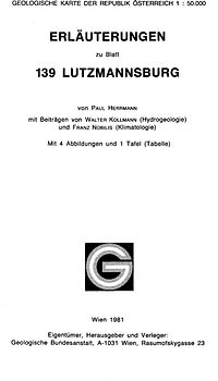 Erläuterungen zu Blatt 139 Lutzmannsburg