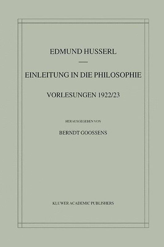 Einleitung in die Philosophie