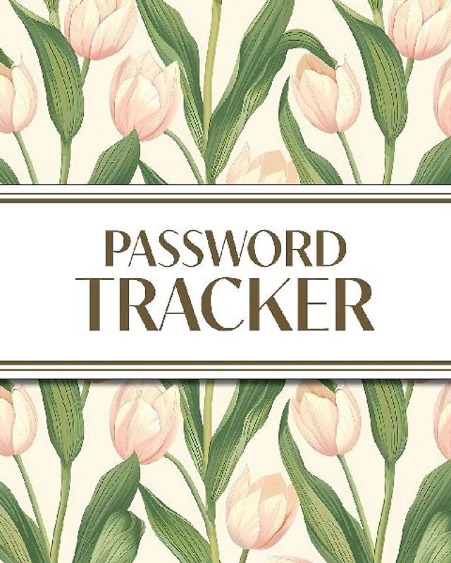 XL Large Print Password Tracker (Pink Tulips)