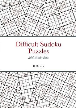 Difficult Sudoku Puzzles, Adult Activity Book