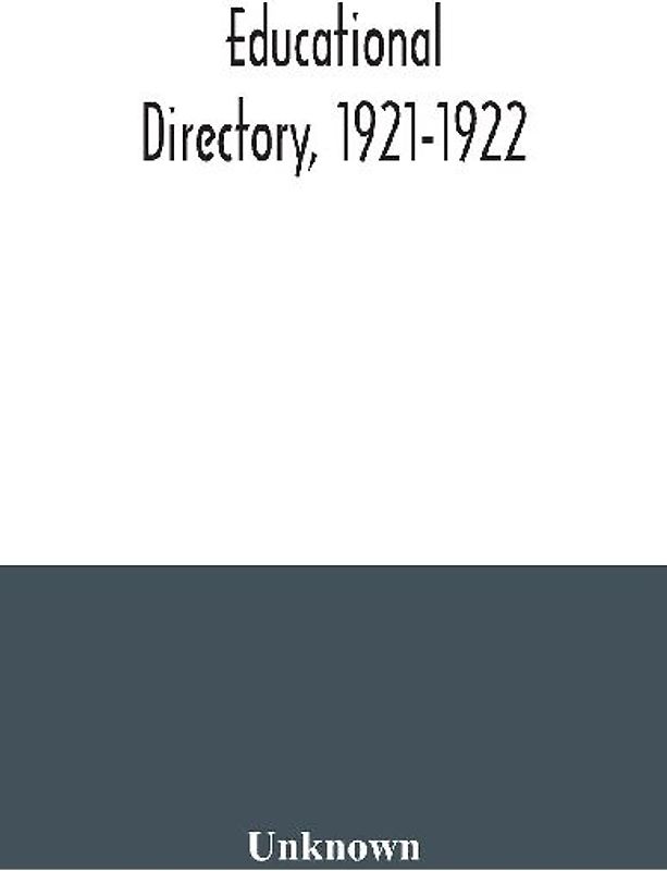 Educational directory, 1921-1922