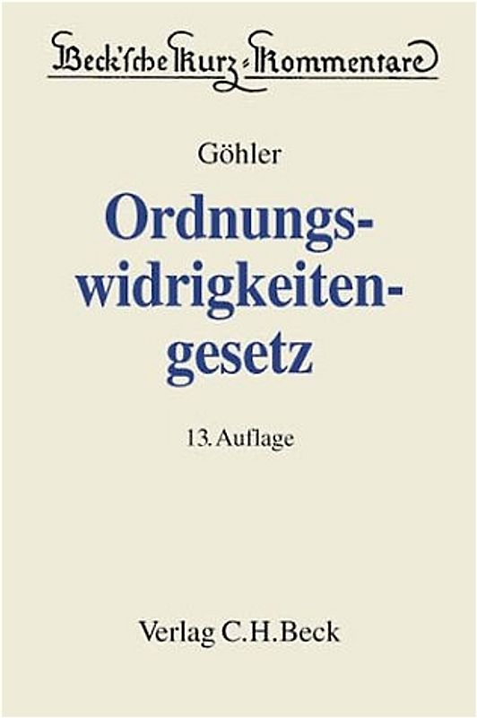 Gesetz über Ordnungswidrigkeiten